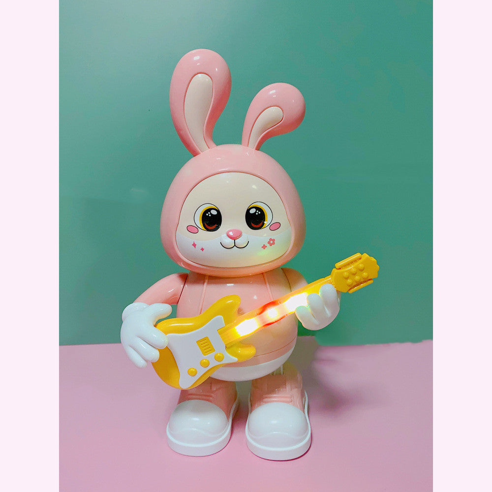 Electric Adorable Rabbit Guitarist Rabbit Coax Light Music Singing Dancing Children's Toy