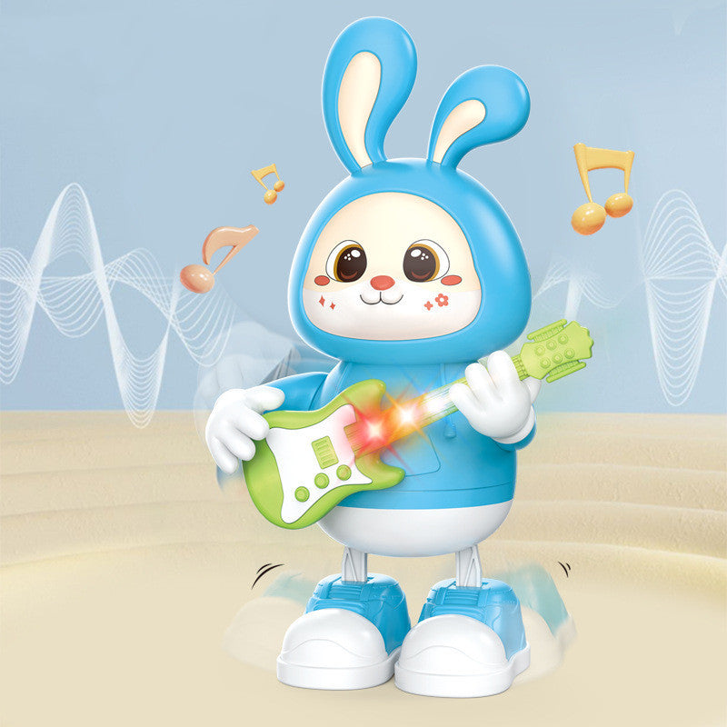 Electric Adorable Rabbit Guitarist Rabbit Coax Light Music Singing Dancing Children's Toy