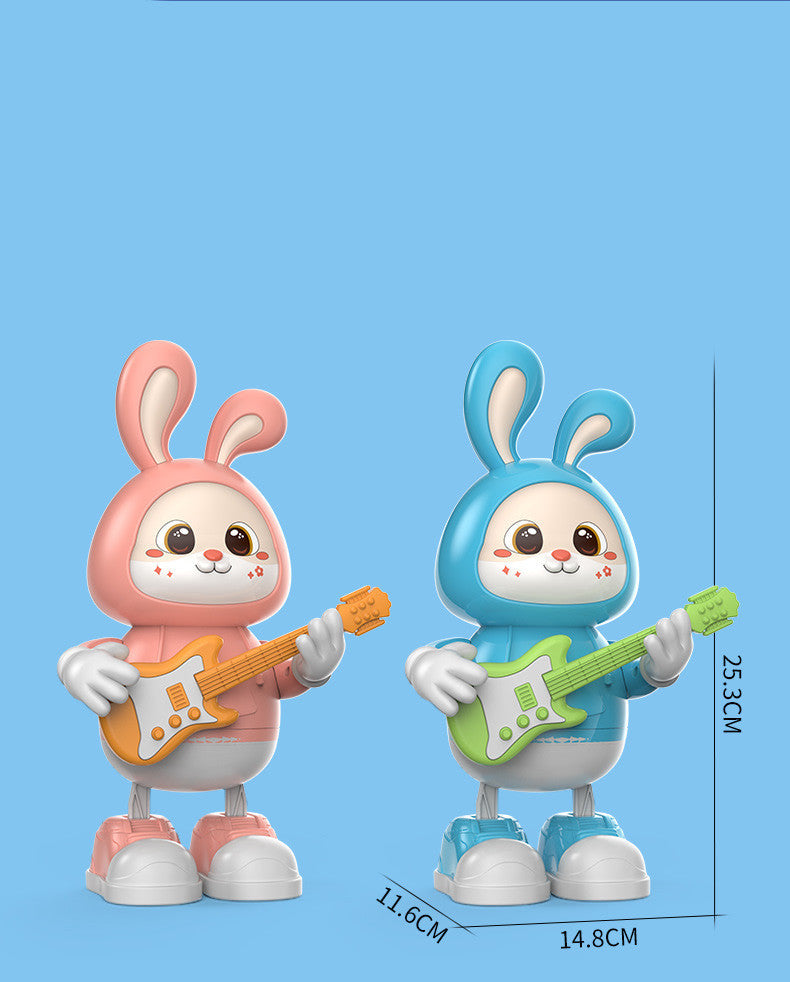 Electric Adorable Rabbit Guitarist Rabbit Coax Light Music Singing Dancing Children's Toy