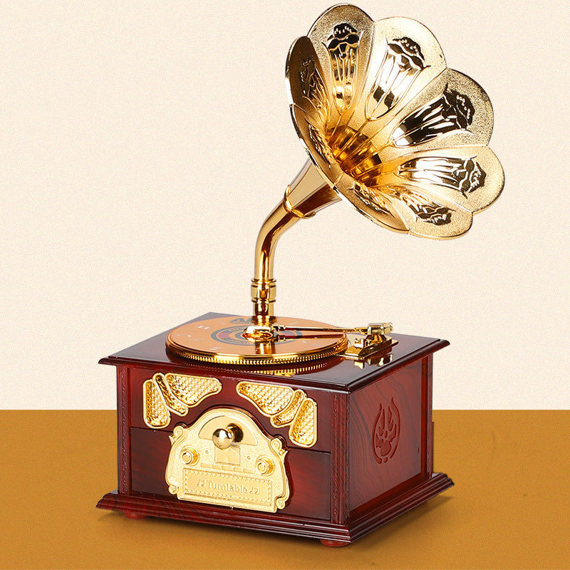 Retro Nostalgic Phonograph Music Box Decoration Ornaments