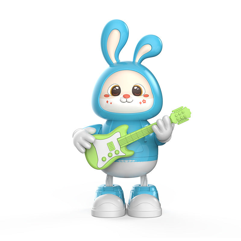 Electric Adorable Rabbit Guitarist Rabbit Coax Light Music Singing Dancing Children's Toy