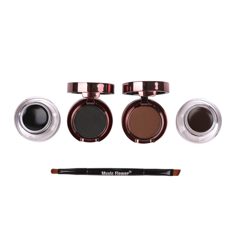 Music Flower M1096 Black Brown Creamy Eyeliner Eyebrow Powder