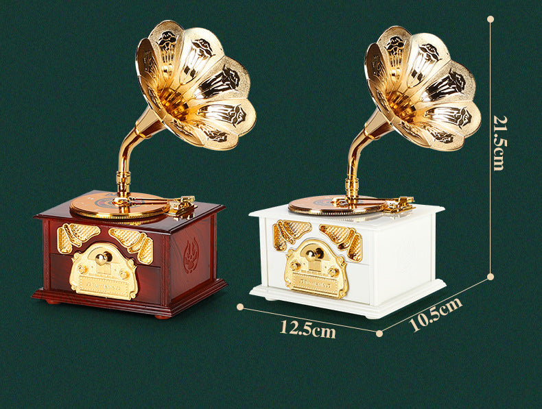 Retro Nostalgic Phonograph Music Box Decoration Ornaments
