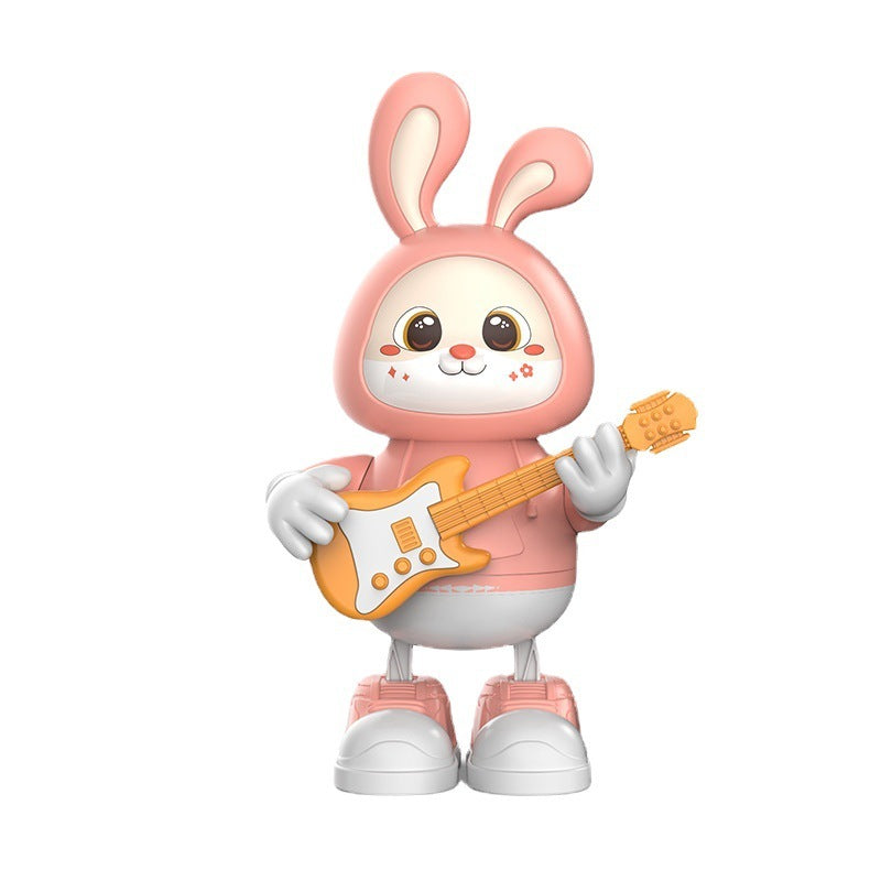 Electric Adorable Rabbit Guitarist Rabbit Coax Light Music Singing Dancing Children's Toy
